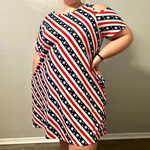 💖SOLD💖Nemidor Red, White, and Blue Dress